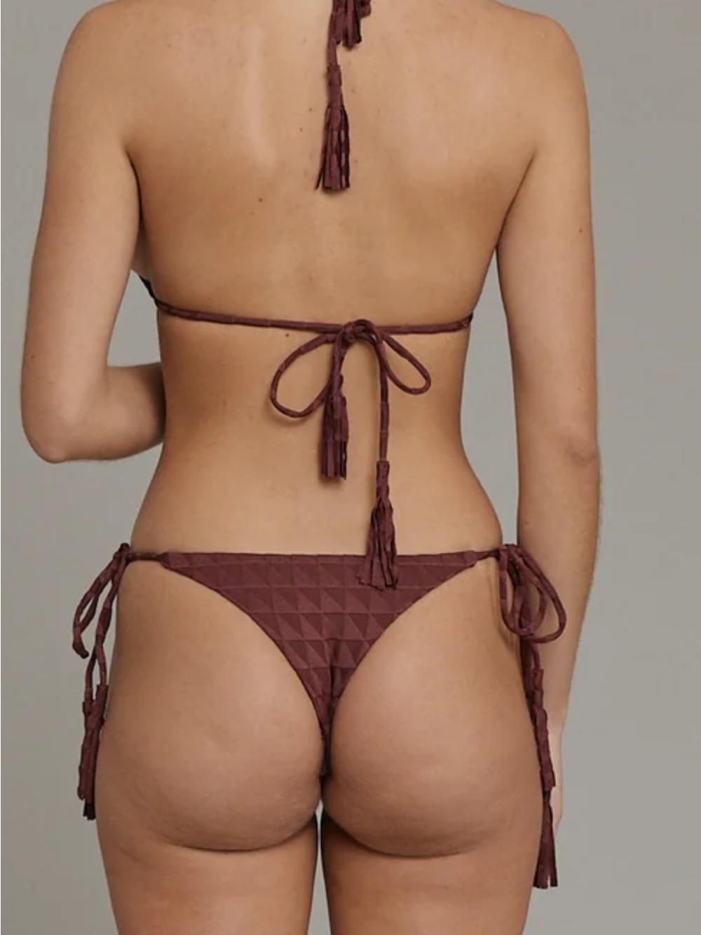 acacia swimwear Brown Textured Triangle Bikini - Picture 2 of 3